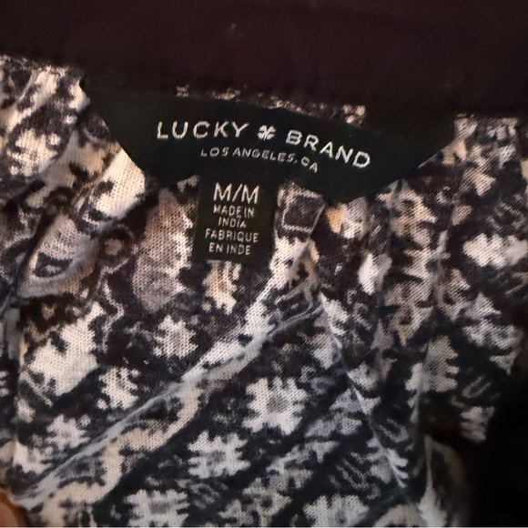 Lucky Brand Black & White Printed Split-Neck Tunic - Picture 5 of 5